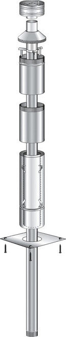 4.0m Hi-Therm Metallic Black Freestanding Flue Kit ~ with Single Flue Shield
