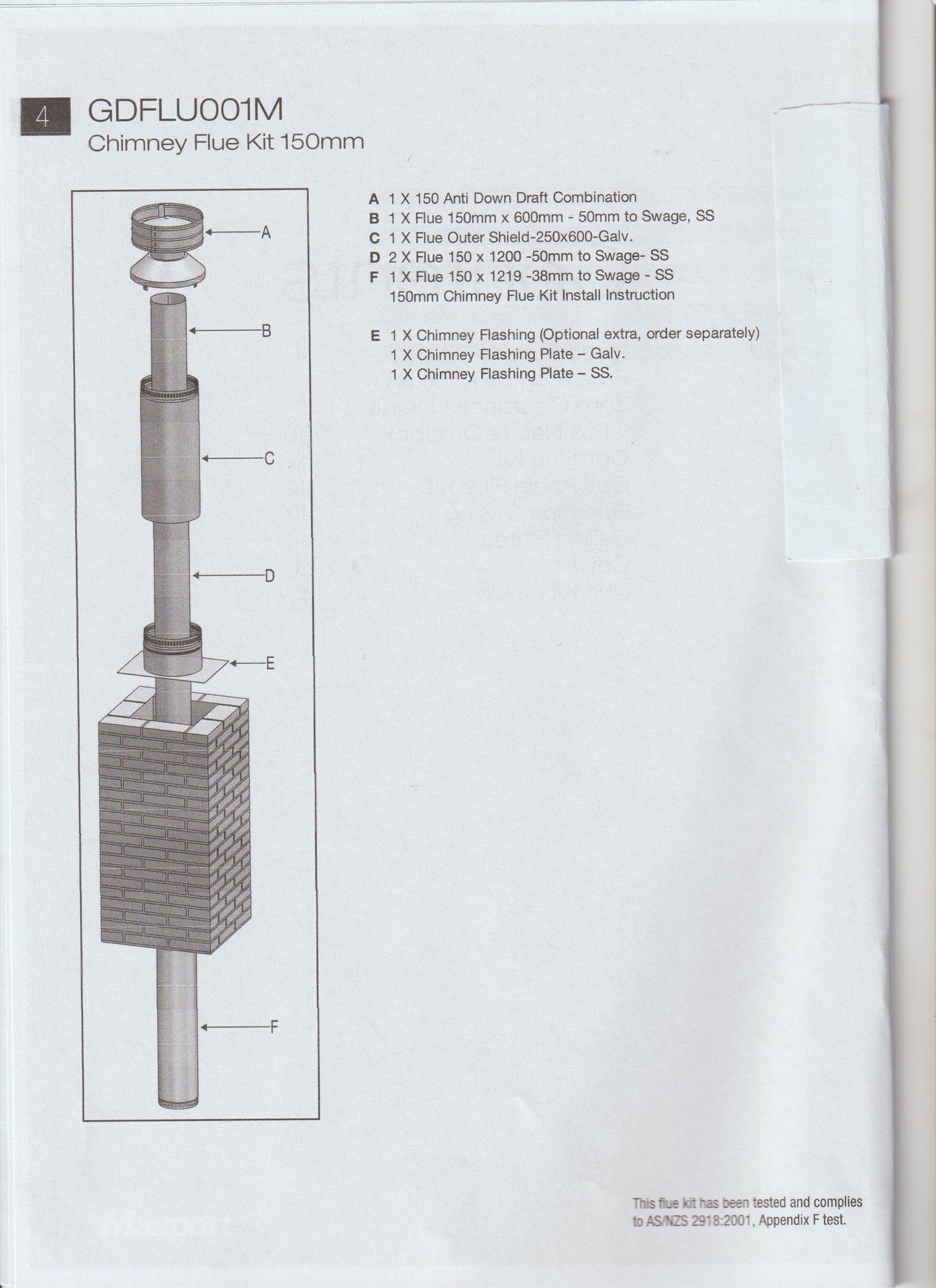 Masport In Built Masonry Flue Kit