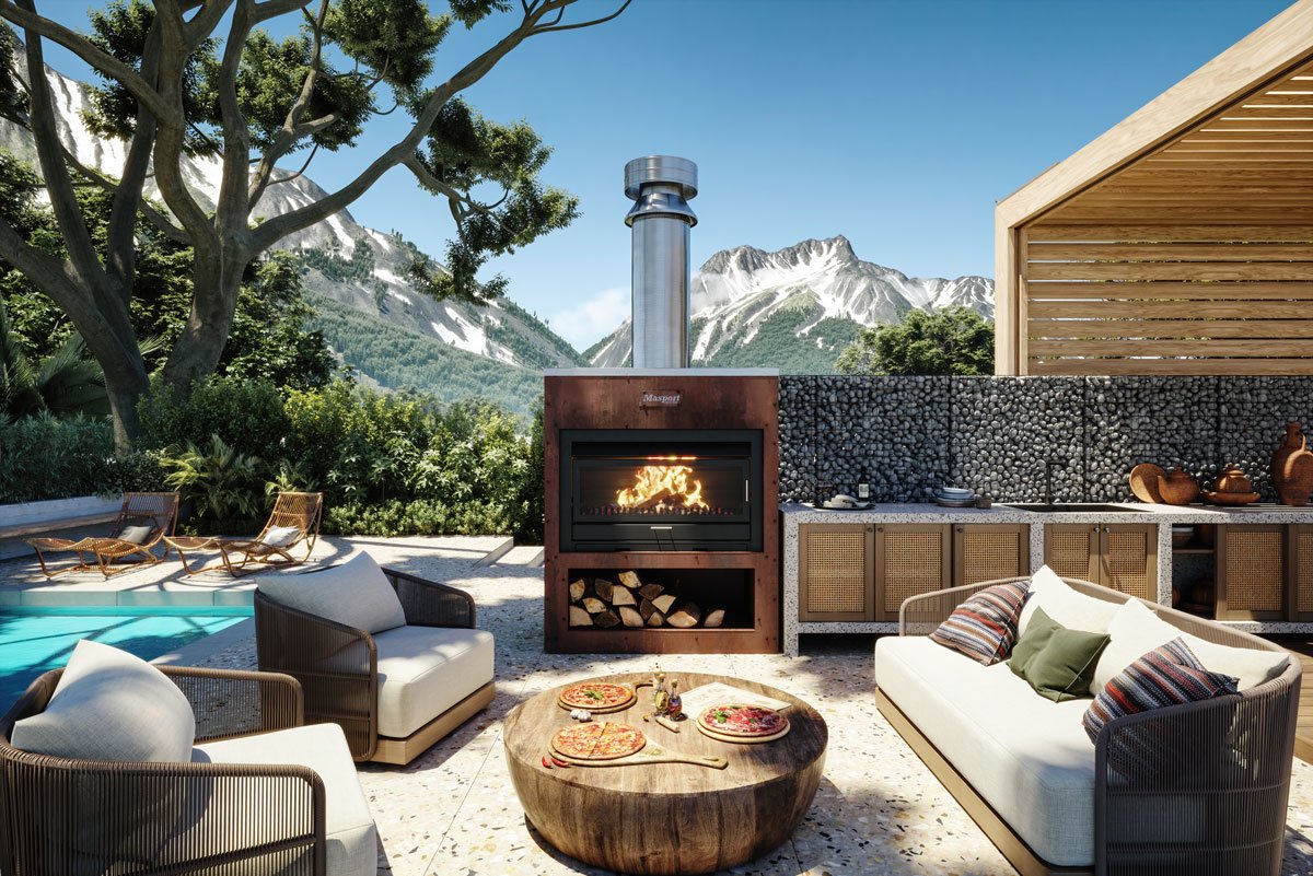 Masport Matakana 1200 OUTDOOR Corten Cabinet Pack