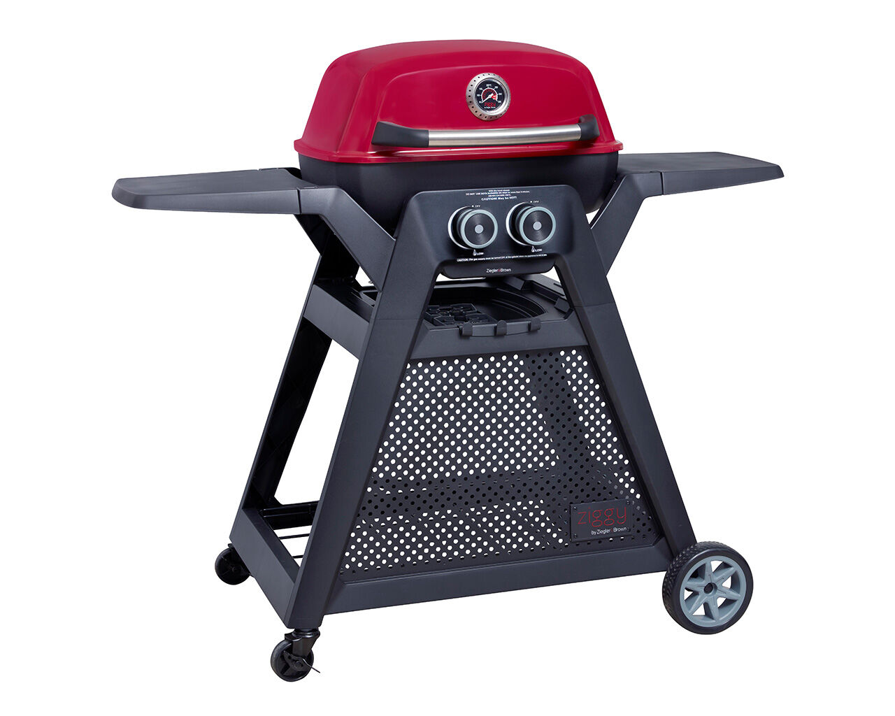 Ziggy By Ziegler & Brown Elite Twin Grill LPG On Cart (Chilli Red)