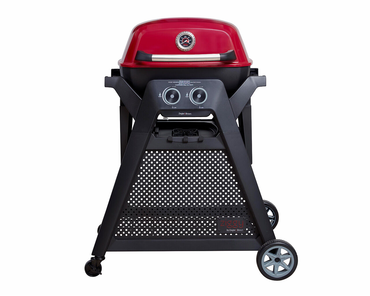 Ziggy By Ziegler & Brown Elite Twin Grill LPG On Cart (Chilli Red)