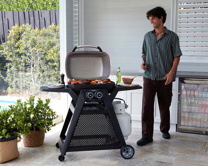 Ziggy By Ziegler & Brown Elite Twin Grill LPG On Cart (Chilli Red)